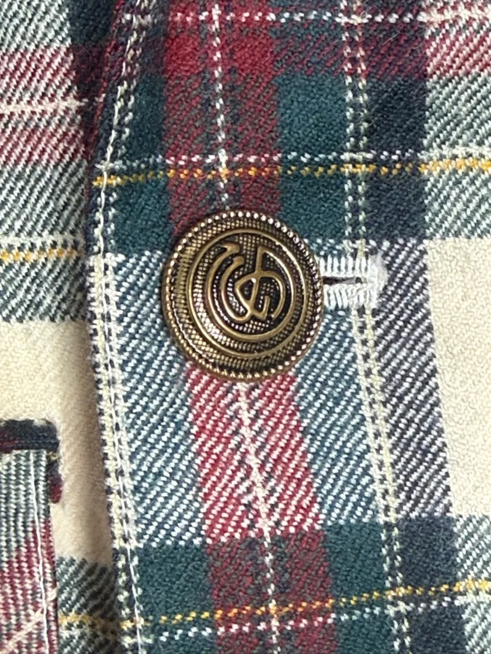 Vintage Giorgio Sant'Angelo Tartan Plaid 12 Linen Blend Blazer 100% pure wool